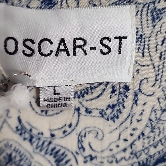 Oscar St Bohemian Style Corset Front Top, Lace Trimmed Sleeves, NWT, Large - Picture 4 of 9